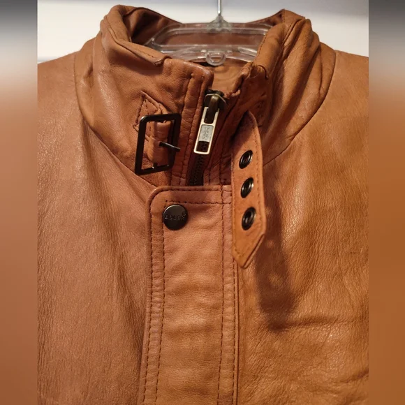 Genuine Brown Leather Jacket by Exploration - Picture 4 of 16